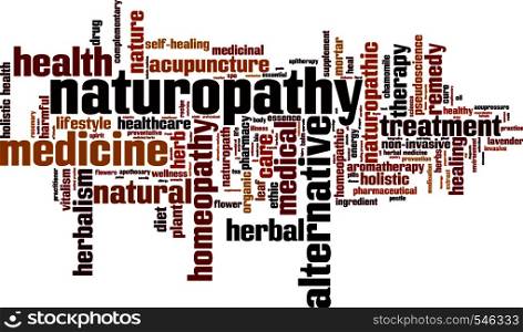 Naturopathy word cloud concept. Vector illustration