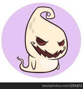 Naughty ghost smiling cartoon. Halloween vector illustration