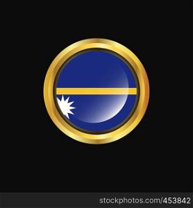 Nauru flag Golden button