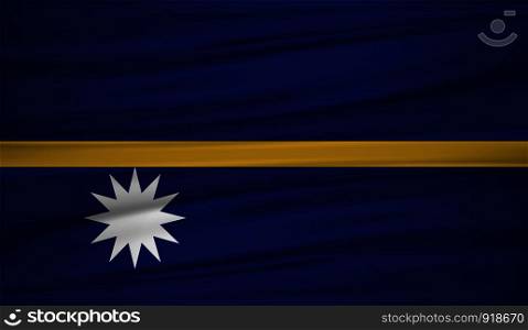 Nauru flag vector. Vector flag of Nauru blowig in the wind. EPS 10.