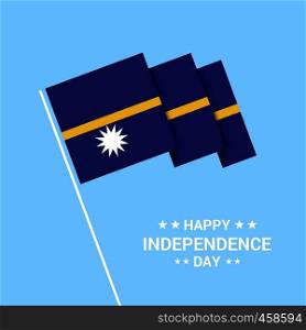 Nauru Independence day typographic design with flag vector