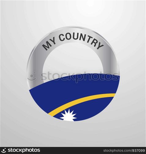 Nauru My Country Flag badge