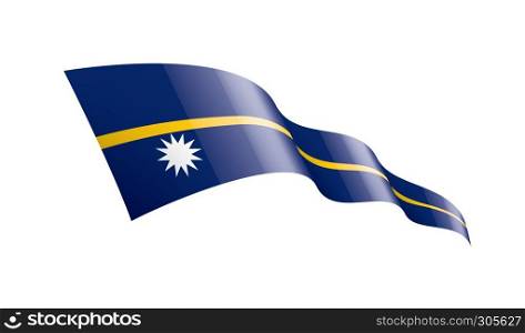 Nauru national flag, vector illustration on a white background. Nauru flag, vector illustration on a white background