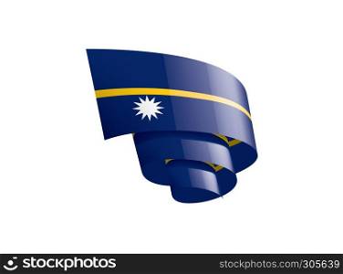 Nauru national flag, vector illustration on a white background. Nauru flag, vector illustration on a white background