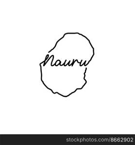 Nauru outline map with the handwritten country name. Continuous line drawing of patriotic home sign. A love for a small homeland. T-shirt print idea. Vector illustration.. Nauru outline map with the handwritten country name. Continuous line drawing of patriotic home sign