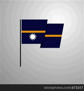 Nauru waving Flag design vector