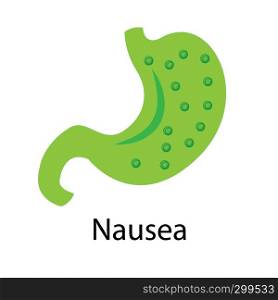 Nausea. Vector illustration in cartoon style unhealthy stomach