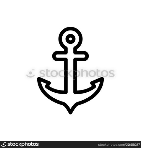 nautical anchor icon vector line style