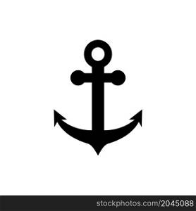 nautical anchor icon vector solid style