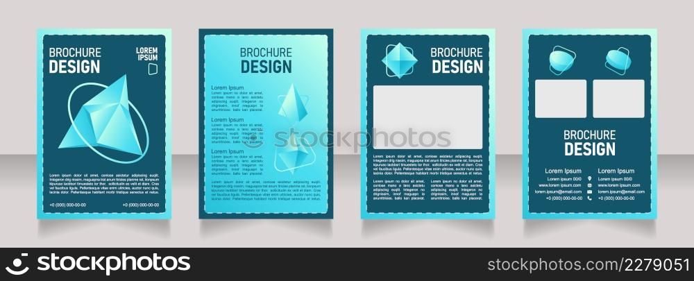 Nautical blank brochure design. Template set with copy space for text. Premade corporate reports collection. Editable 4 paper pages. Bahnschrift SemiLight, Bold SemiCondensed, Arial Regular fonts used. Nautical blank brochure design