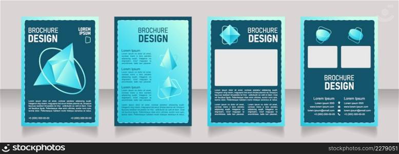 Nautical blank brochure design. Template set with copy space for text. Premade corporate reports collection. Editable 4 paper pages. Bahnschrift SemiLight, Bold SemiCondensed, Arial Regular fonts used. Nautical blank brochure design