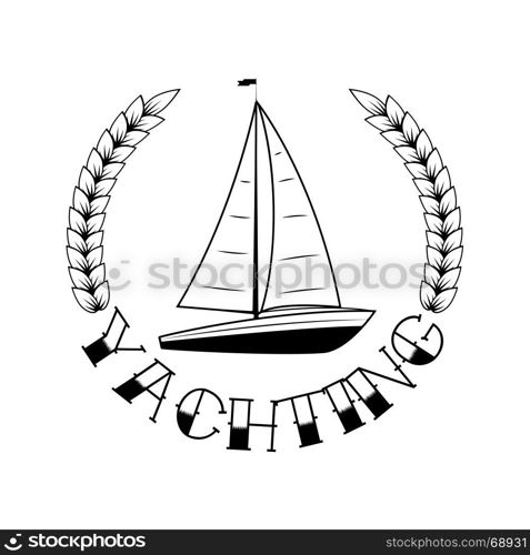 Nautical emblem on white background. Vector illustration