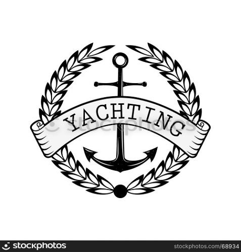 Nautical emblem on white background. Vector illustration