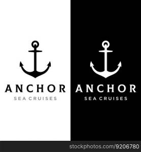 Nautical logotype, sea anchor and rope.Logo for brand, maritime, company and business.