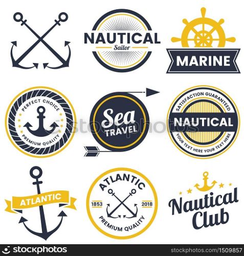 nautical Retro Vector Logo for banner, poster, flyer