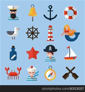 nautical sea sailor vector art illustration