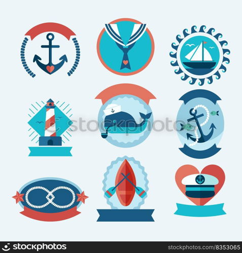 nautical sea sailor vector art illustration