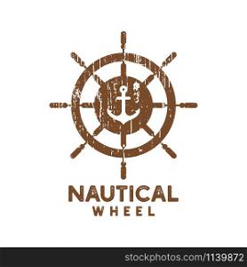 Nautical wheel logo icon design template vector illustration. Nautical wheel logo icon design template vector