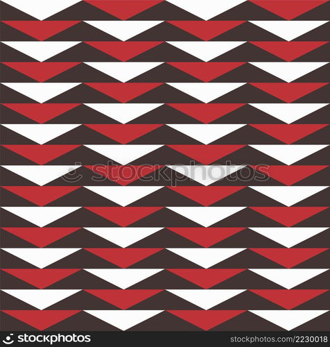 Navajo pattern seamless pattern. White and red triangle on black endless stock vector illustration