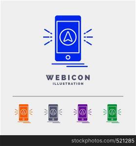 navigation, app, camping, gps, location 5 Color Glyph Web Icon Template isolated on white. Vector illustration. Vector EPS10 Abstract Template background