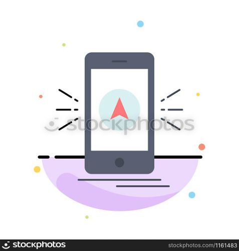navigation, app, camping, gps, location Flat Color Icon Vector
