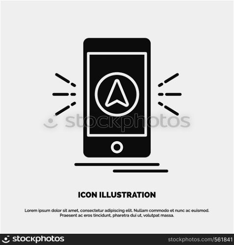 navigation, app, camping, gps, location Icon. glyph vector gray symbol for UI and UX, website or mobile application. Vector EPS10 Abstract Template background