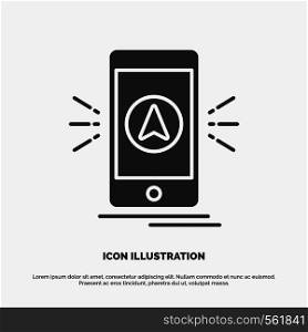 navigation, app, camping, gps, location Icon. glyph vector gray symbol for UI and UX, website or mobile application. Vector EPS10 Abstract Template background