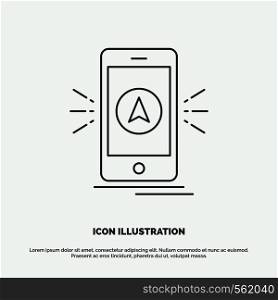 navigation, app, camping, gps, location Icon. Line vector gray symbol for UI and UX, website or mobile application. Vector EPS10 Abstract Template background
