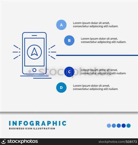 navigation, app, camping, gps, location Infographics Template for Website and Presentation. Line Blue icon infographic style vector illustration. Vector EPS10 Abstract Template background