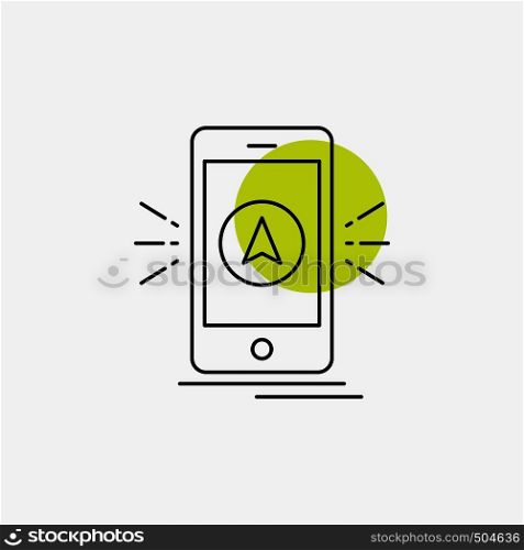 navigation, app, camping, gps, location Line Icon. Vector EPS10 Abstract Template background