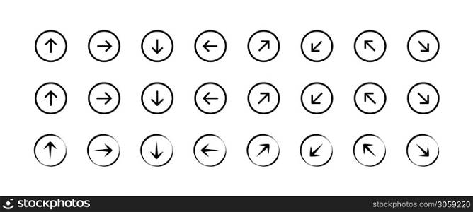 Navigation arrow set isolated icon. Control button for app and wab design, vector illustration