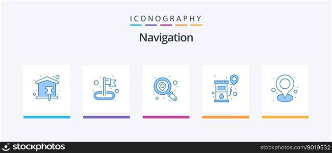 Navigation Blue 5 Icon Pack Including . map. location. location. map. Creative Icons Design