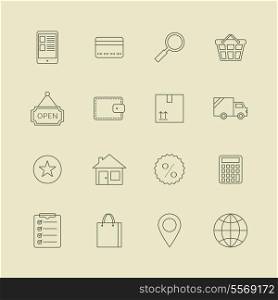 Navigation buttons for online internet store of customer service and order processing vector illustration