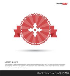 Navigation compass icon - Red Ribbon banner
