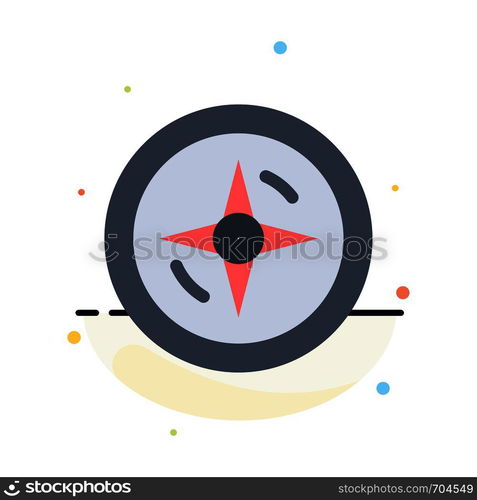 Navigation, Compass, Location Abstract Flat Color Icon Template