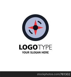Navigation, Compass, Location Business Logo Template. Flat Color