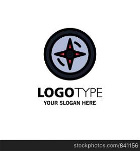 Navigation, Compass, Location Business Logo Template. Flat Color