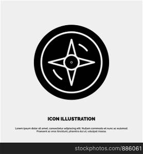 Navigation, Compass, Location solid Glyph Icon vector