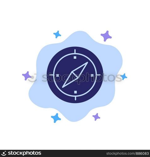 Navigation, Direction, Compass, Gps Blue Icon on Abstract Cloud Background
