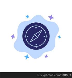 Navigation, Direction, Compass, Gps Blue Icon on Abstract Cloud Background