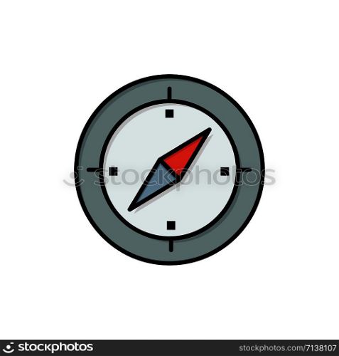 Navigation, Direction, Compass, Gps Flat Color Icon. Vector icon banner Template