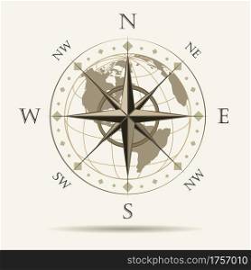 Navigation Emblem of Wind Rose. vector Illustration.
