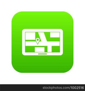 Navigation icon digital green for any design isolated on white vector illustration. Navigation icon digital green