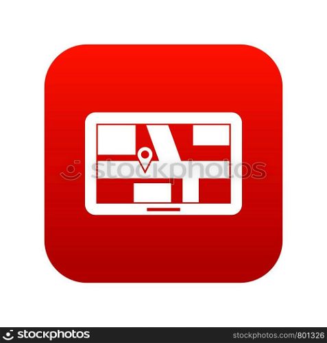 Navigation icon digital red for any design isolated on white vector illustration. Navigation icon digital red