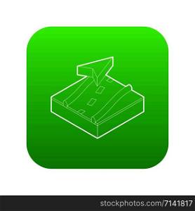 Navigation icon green vector isolated on white background. Navigation icon green vector