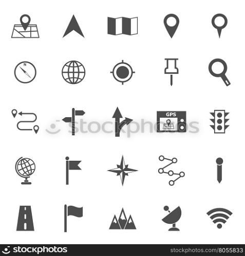 Navigation icons on white background, stock vector