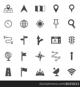 Navigation icons on white background, stock vector