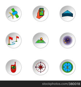 Navigation icons set. Cartoon illustration of 9 navigation vector icons for web. Navigation icons set, cartoon style