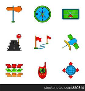 Navigation icons set. Cartoon illustration of 9 navigation vector icons for web. Navigation icons set, cartoon style