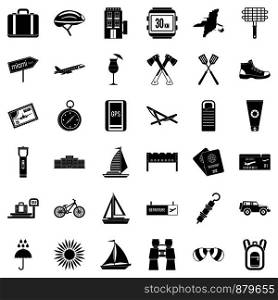 Navigation icons set. Simple style of 36 navigation vector icons for web isolated on white background. Navigation icons set, simple style